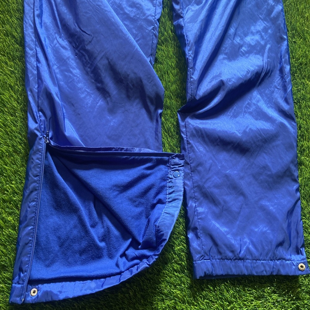 Vintage Adidas Blue Trefoil Leaf Logo Basketball Track Pants Sweat Sz Large - Picture 5 of 16